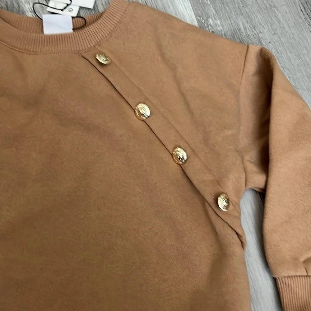 Zara Golden Buttons Sweatshirt